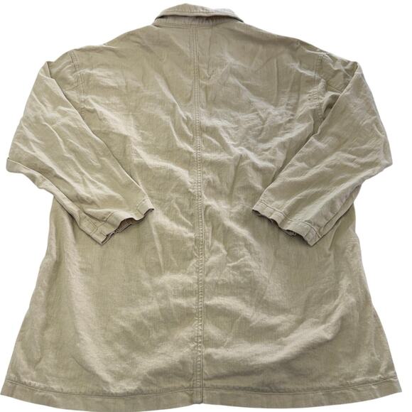 Pilcro Blazer Womens Large Tan Summer Relaxed Jacket Linen Cotton Blend - Picture 7 of 12